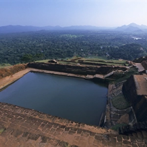 Old pool at summit of ruins Sigiriya fortress
