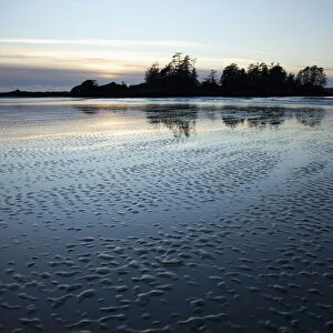Reflections On Chestermans Beach Of Frank Island Near Tofino