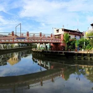 Along the river in the town of Melaka, Malaysia
