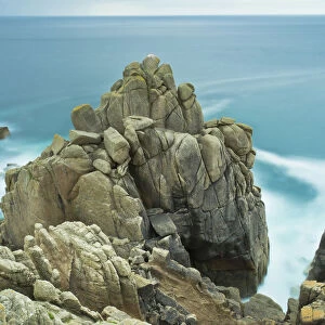 Rock formation in Porthgwarra, Cornwall, England, United Kingdom, Europe