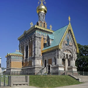 Russian chapel on Mathildenhoehe, Darmstadt, Hesse, Germany, Europe
