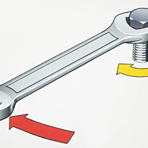 Spanner turning bolt, front view