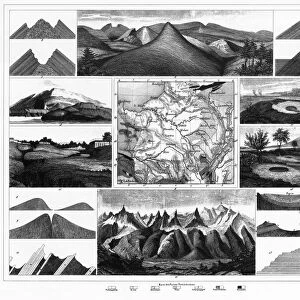 Stratification in Mountains and Basins; Fissures and Craters Engraving