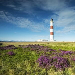 The Tarbat Ness lighthouse on the Moray Firth, Scotland, United Kingdom, Europe
