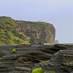 Tuff rock with a lighthouse, Dyrholaey, Vik i Myrdal, Southern Region, Iceland