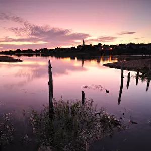 Valley of the French river Loire during sunset
