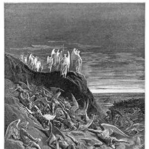 The war in heaven engraving 1885