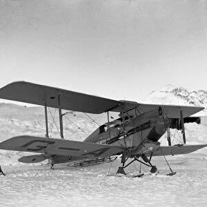 Aeroplane on ice - fitted with skis - Base