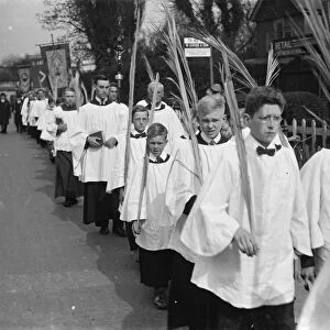 Church palm procession through Orpington. 1935