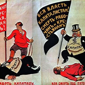 Crush Capitalism or be crushed by it! Soviet Political poster by Deni Viktor 1919