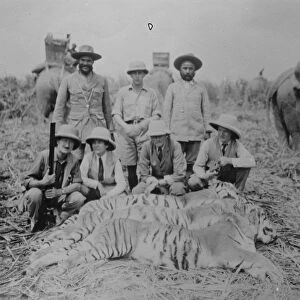 General Bruce on record tiger shooting expedition. General Bruce, the leader