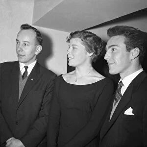 John Surtees, Mary Bignal, and Jimmy Greaves at Variety Club Lunch 1960