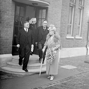 Queen Mary opened the new wing of the Manor House Hospital, Golders Green, London