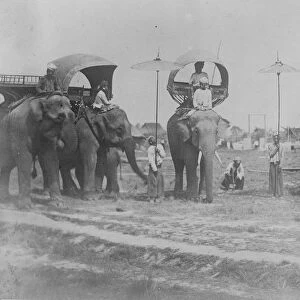 Shan Chiefs on their elephants at Burma 31 December 1921