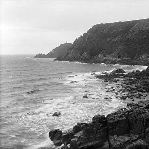 Cape Cornwall and Gribba Point from Polpry Cove, St Just in Penwith, Cornwall. 1898