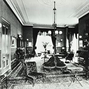 18 Addison Road: drawing room, 1890 (b / w photo)