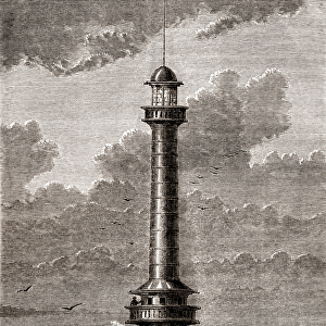 The 19th century floating lighthouse placed at the entrance to the Port of Liverpool