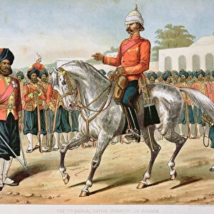 The 7th Bengal Infantry on Parade, the Anglo-Indian Army of the 1880s (colour litho)