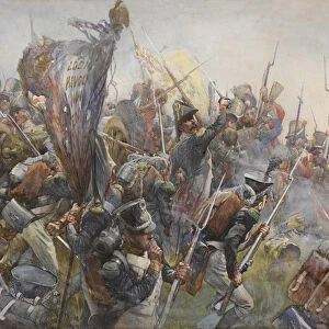 The 88th Foot at the Battle of Salamanca, 1812, 1904 (w / c on paper)