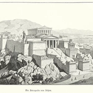 The Acropolis of Athens, Ancient Greece (engraving)