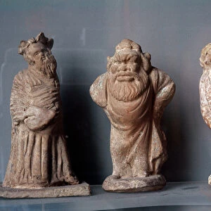 Actor statuettes of the Comedie in terracotta. antique greece