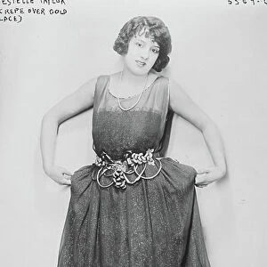 Actress Estelle Taylor, Fashion Portrait in Crepe over Gold Lace Dress, Bain News Service, 1920 (b/w photo)