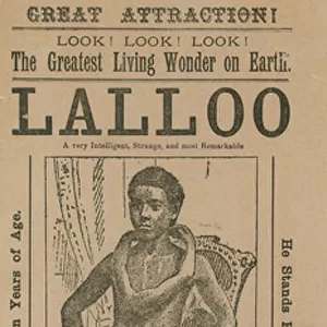 Advert for an appearance of Lalloo (engraving)