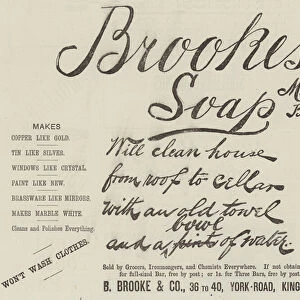 Advertisement, Brookes Soap, Monkey Brand (engraving)