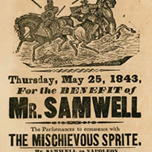 Advert for Cornwalls Royal Circus, Yorkshire Stinge, New Road, Marylebone, London (engraving)