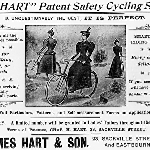 Advert for The Hart Patent Safety Cycling Skirt, c. 1897 (printed paper)