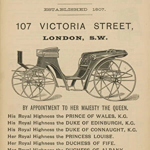 Advertisement for Hooper & Co carriages (engraving)