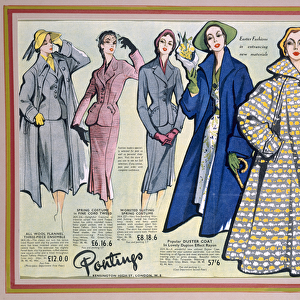 Advertisement for Pontings Spring Collection, 1950s (colour litho)
