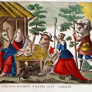 Adoration of the shepherds / nativity of Christ, Italian image 18th