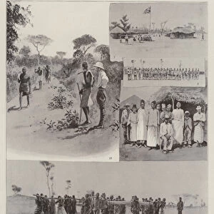The Advance of Civilisation in British Central Africa, Scenes between Lakes Nyassa and Tanganyika (litho)