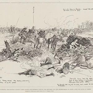 The Advance towards Dongola, the Egyptian Cavalry under Colonel Burn-Murdoch pursuing the Dervishes into the Neighbourhood of Suarda after the Battle of Ferket (litho)