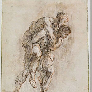 Aeneas and Anchises, 1706-25 (pens, inks, w / c, red & black pencils on white paper)