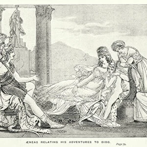 Aeneas relating his adventures to Dido (litho)