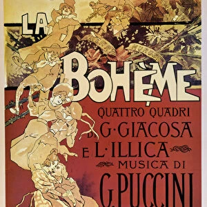 Affiche de La Boheme par Adolfo Hohenstein pour la premiere de l