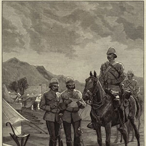 The Afghan War, Camp of the 10th Hussars at Dakka (engraving)