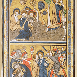 The Agony in the Garden and the Betrayal of Christ, leaf from a psalter, c. 1270 (tempera