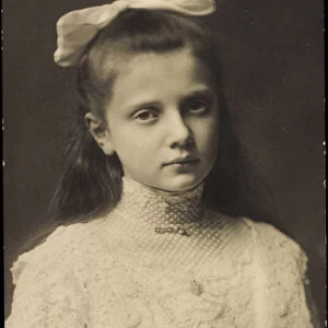 Ak Princess Alix of Saxony, Portrait, Hair Bow (b / w photo)