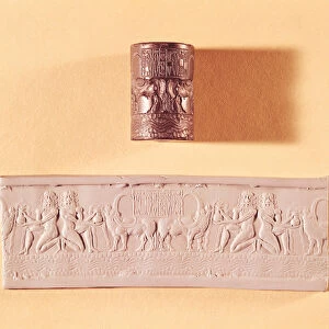 Akkadian cylinder seal and impression of Shar-kali-sharri (c. 2217-c