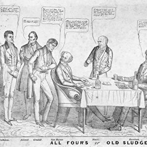All Fours or Old Sludge, political cartoon depicting president Martin Van Buren