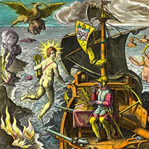 Allegorie on the voyages of the navigator Fernand de Magellan (1480-1521)
