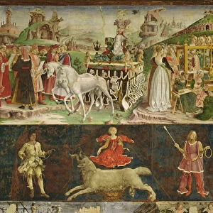 Allegory of March: Triumph of Minerva and the astrological symbol of Aries, 1469-70