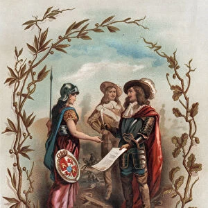 Allegory relating to the Treaty of Aachen. Signed on 2 May 1668 between France and Spain
