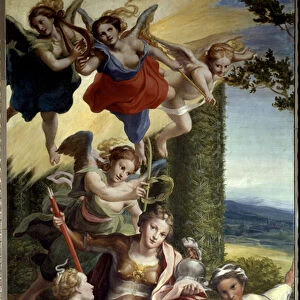 Allegory of Virtue. Painting by Antonio Allegri detto Il Correggio