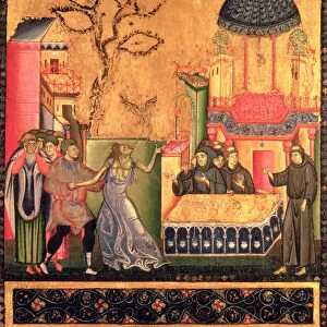 The Altarpiece of St. Francis, detail depicting the Miracle of the Possessed Woman (tempera on panel)