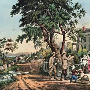 American Country Life - October Afternoon, 1855 (colour litho)