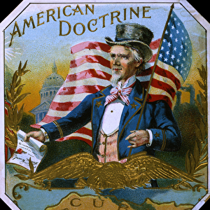 "American Doctrine"Cigar Box Label, c. 1890s (colour litho)